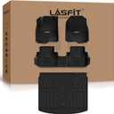 LASFIT Floor Mats and Cargo Liner for Honda CR-V 2023 2024 2025 2026 (Include Hybrid Models), All Weather TPE Car Trunk Mat (Upper Position), 1st & 2nd Row & Trunk Liner Full Set Black