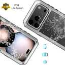Marrkey Compatiable with iPhone 17 Pro Max Case,360 Full Body Protective Cover Heavy Duty Shockproof [Tough Armour] Aluminum Alloy Metal Case with Silicone Built-in Screen Protector - Silver