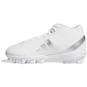 Adidas Unisex-Child Adizero Impact.2 II Molded Rubber American Football (1 Big Kid, White/Silver Metallic/White)