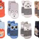 Little Me 8-Pack Baby Socks, Animal Charter Themed, 0-12 Months