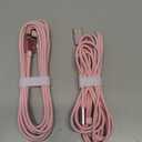2 Pack 90 Degree iPhone Charger 10Ft Mfi Certified Lightning Cable Right Angle Long Nylon briaded Cord Compatible with Apple iPhone 14 13 12 11 Pro Max XS XR X 8 7 6 5 Plus iPad (Pink)