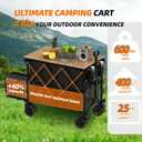 Double Decker Wagon with Table, 600lb 400L 54'' Extra Long Heavy Duty Wagons Carts Foldable with Tailgate, Utility Folding Cart Big All-Terrain Wheels with Brakes for Camping, Fishing, Beach, Outdoor