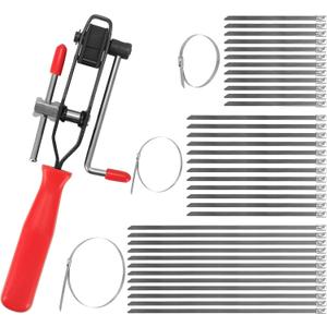 Alpha Rider Auto/ATV CV Joint Banding Boot Axle Clamp Pliers with 36PCS Stainless Steel 4" 8" 14" CV Joint Boot Band Clamps for Most Cars (37pcs)