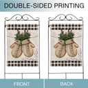 Hzppyz Winter Gloves Home Decorative House Flag Buffalo Plaid Check Farmhouse Garden Yard Outdoor Large Burlap Flag Sign Christmas Outside Decoration Xmas Seasonal Decor Double Sided Black White 28x40