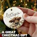 Highland Cow Ornaments, Rustic Farmhouse Highland Cow Hanging Ornaments for Christmas Tree Party Holiday Decorations, Live Like Someone Left The Gate Open Wildflower Ceramic Ornament Decor