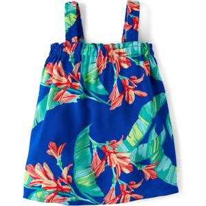 The Children's Place Baby-Girls and Newborn Casual Short Sleeve Dress with Diaper Cover (0-3 Months, Blue Tropical)