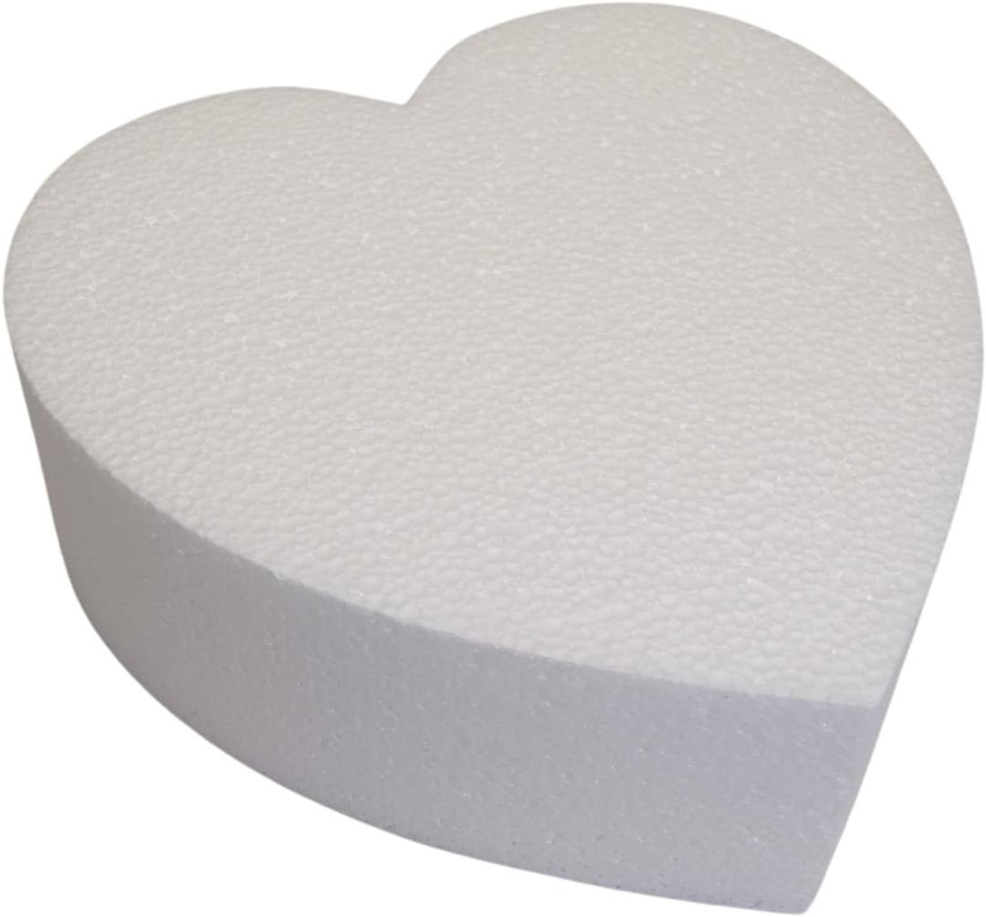 Oasis Supply Dummy Heart-Shaped Cake, 3" High x 8" Wide, White
