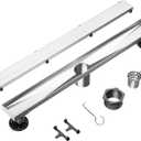 Neodrain 24-Inch Linear Shower Drain- with 2-in-1 Flat & Tile Insert Cover, Brushed 304 Stainless Steel Rectangle Shower Floor Drain,Floor Shower Drain