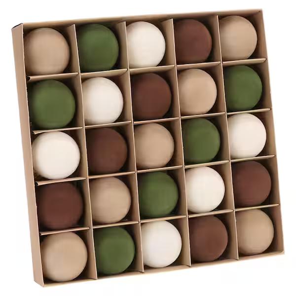 Sea Team 25-Pack Flocked Velvet Christmas Tree Ball Ornaments Set, Decorative Hanging Baubles, Shatterproof Plastic Decorations for Xmas Tree, Wreath, Garland, 60mm/2.36 Inches, Prairie Fall