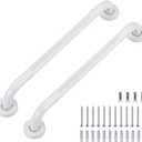 Grab Bars for Shower, 2 Pack 18-Inch Anti Slip Shower Handles for Elderly, Safety Shower Grab Bar, Stainless Steel Handicap Grab Bars for Bathroom (White 1" Diameter)