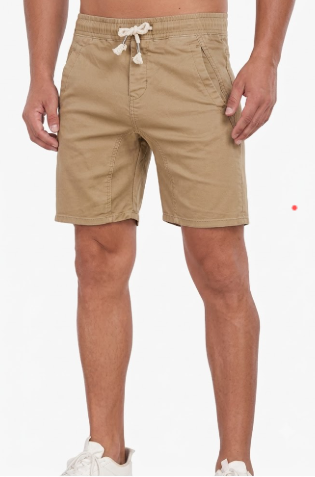 WAYRUNZ Chino Shorts Mens Shorts with Elastic Waistband, Size 34