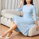 INR Dress for Women Dinner Dress Formal Fit and Flare Elegant Wedding Guest Cocktail Party and Work Dresses (XXL)
