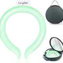Neck Cooling Tube with Insulated Bag, Reusable Ice Coolers Wearable Body Cooling Products, Neck Coolers for Hot Weather (Green)