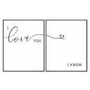 I Love You I Know, Above Bed Decor, Set Of 2 Prints, Above Bed Art, Above Bed Signs, Romantic Quote Print, Over The Bed Art, Couple Quote Gift, Unframed (11X14 INCH)