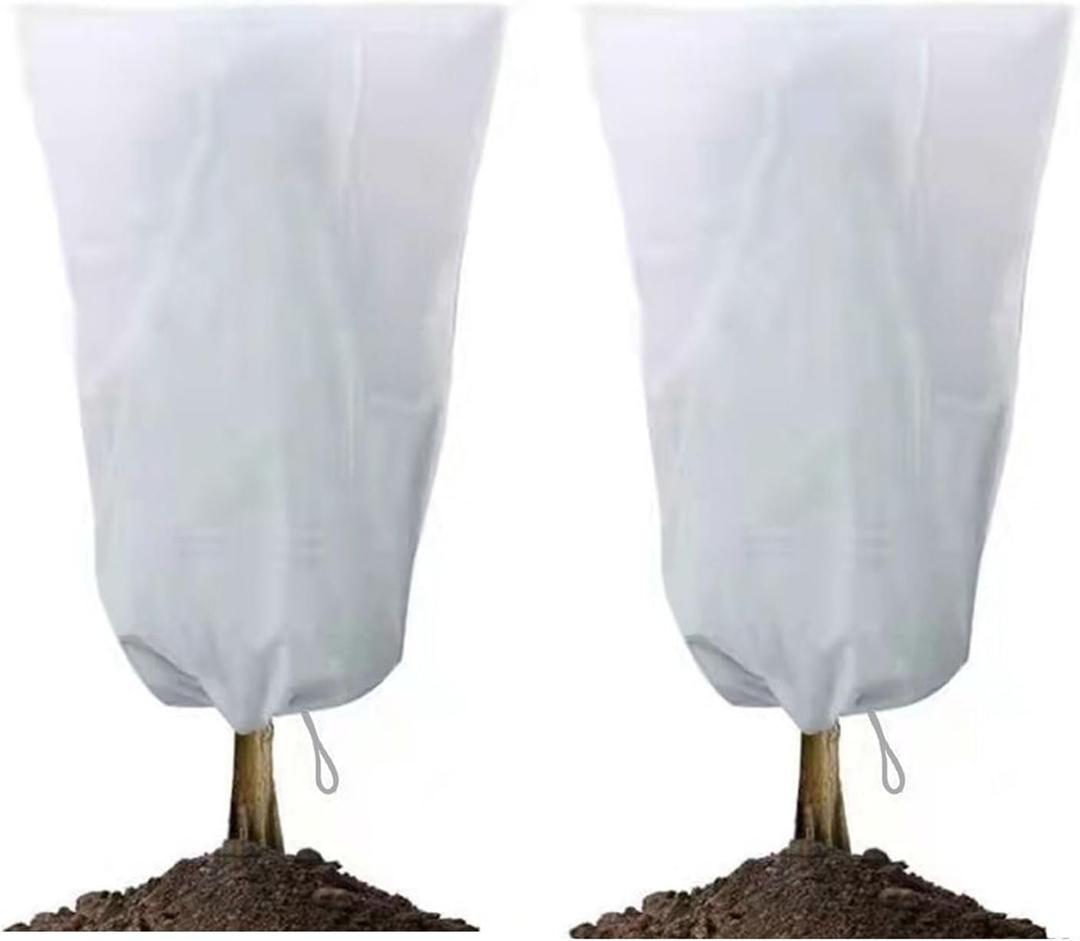GardenPal 2 Pack Plant Covers Freeze Protection with Zipper, 47''70'' Thicken Frost Cloth with Drawstring Reusable for Outdoor Plants, Frost Cloth Plants Freeze Protection (47''70''(2pcs))