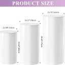 Putros Cylinder Pedestal Stands 3Pcs White Round Cylinder Pedestal Display Plinth Pillars for Wedding Party Decor 35.4''(L),29.5''(M),23.6''(S)