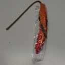 HyDren 10 Pcs Christmas Glitter Leaves Large Ornaments for Christmas Tree Picks Sprays Artificial Stems Branches Twigs Sprigs Floral for Xmas Tree Wreath Garland Vase DIY Decor(Red Black Orange)