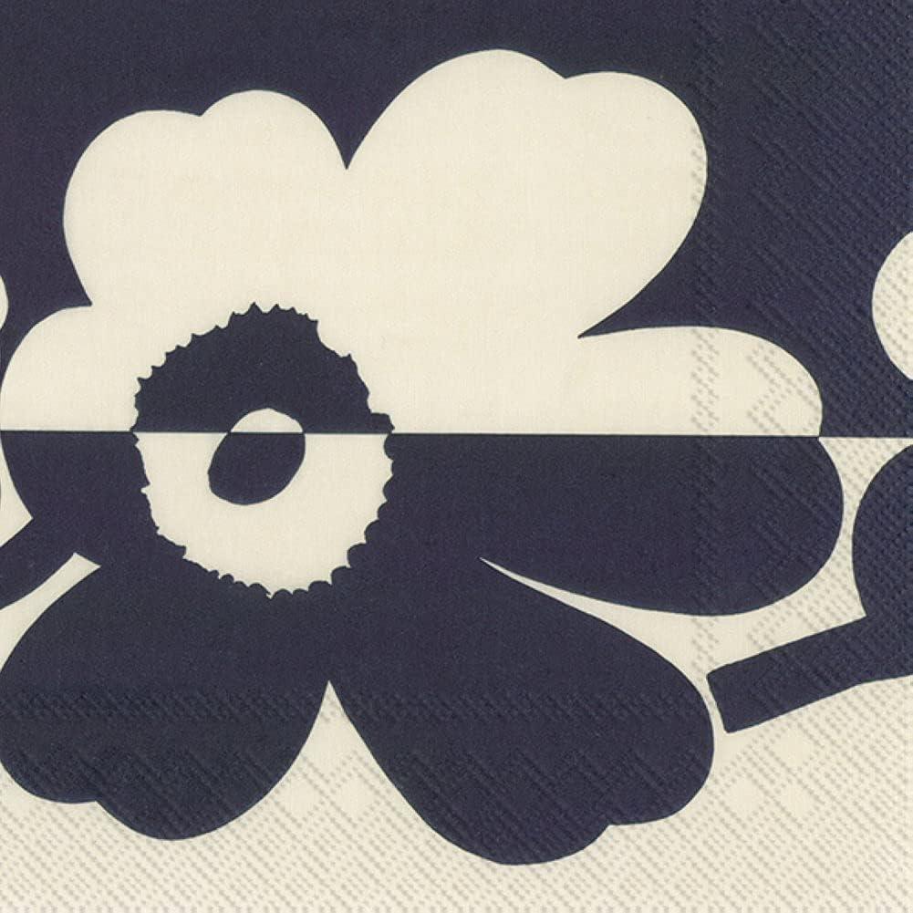 2 x IHR Ideal Home Range Party Napkins Disposable 3-Ply Paper Lunch Napkin Pack, 6.5" x 6.5", Suur Unikko Linen Blue, 20-Count