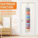 Toread Anti-Drop Over The Door Hat Organizer, Adjustable & Damage-Free Hooks Over Door Hat Organizer, Clear Dust-Resistant Over Door Hat RackHat Rack For Door suitable for doors, wardrobes-W