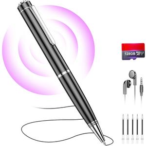 128GB Digital Voice Recorder Voice Activated Recorder with Playback, Portable Audio Recorder, Portable Recording Device with AI Noise Reduction, Portable Audio Recorder for Meeting/Course