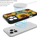 Fiyart Designed for iPhone 16 Pro Case Cute Sunflower Flowers Design Compatible with MagSafe,Soft Bumper with Hard PC Back Anti-Scratch Phone Cover for Women Girls 6.3"-Yellow