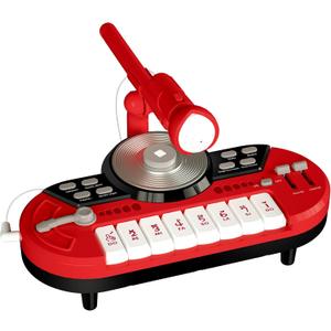 Girls DJ Mixer Piano Toys - Piano for Baby 1 2 3 Years Old 8 Keys Keyboard Learning Musical Instruments for Toddlers 1-3 Birthday Gifts Toy Piano with Microphone