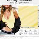 Women's Sexy Deep V Neck Cropped Tank Tops for Women Summer Slim Fitted Workout Going Out Top Basic Sleeveless Shirt (Yellow, M)