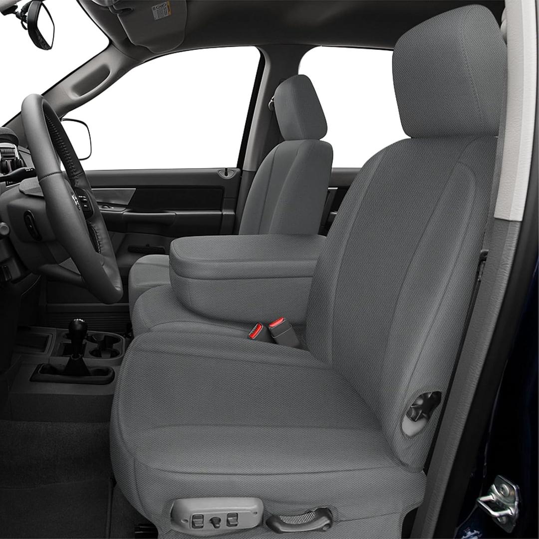SAPUBK Custom-Fit Front Seat Covers Sets Replace for 2006-2009 Dodge Ram 2500 3500 40/20/40 with Opening Console Seat, Knitted Fabric Composite Soft Foam Lining Breathable Seat Cover Cushion