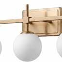 URSOLA 3 Lights 22" Bathroom Vanity Light Fixtures, Antique Brass Mid Century Modern Vanity Light with Opal Globe Glass Shades, G9 Socket, Bathroom Light Fixtures Over Mirror for Bathroom