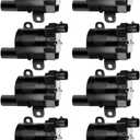 TUPARTS Round Ignition Coils Fit for Chevrolet for GMC for Buick for Cadillac for Silverado 1500 for Suburban for Sierra V8 4.8L 5.3L 6L 1999-2007 Replacement for OE 12563293 D585 C1251-8 Coil Packs