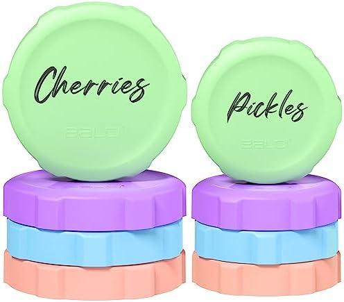 Premium Mason Jar Lids (4Pack) - Heavy Duty, BPA Free Reusable Plastic Mason Jar Lids - Dry Canning Lid that fits Ball, Kerr & More - 4 Wide Mouth & 4 Regular Mouth Leak Proof Lids