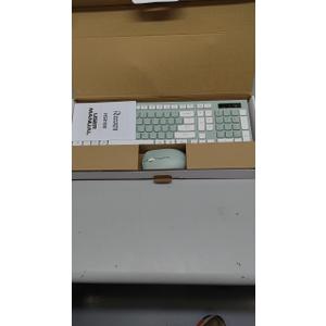 Wireless Keyboard and Mouse Combo, Full-Sized Wireless Keyboard and Adjustable DPI Mouse, 2.4GHz USB Receiver, Silent Keyboard and Mouse for PC, Windows, MAC, Desktop, Laptop (Avocado Green)