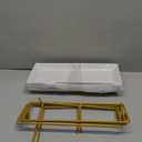 LAUCHUH 3 Tier Serving Stand Porcelain Serving Platter Tier Serving Trays with Collapsible Sturdier Rack, Serving Dishes and Platters for Thanksgiving, Christmas, Entertaining, Gold, 12 Inch