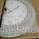La Crosse Technology 433-29917-INT 21" Indoor/Outdoor Atomic Analog White-Washed Hammered Metal Wall Clock