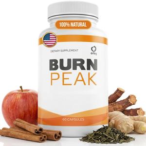 BurnPeak  100% Natural Formula with Apple Cider Vinegar, Ginger, Green Tea & More  Non-GMO, Easy-to-Take, Made in USA - 60 Capsules, 1-Month Supply (EXP 10/05/28)
