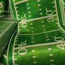 Football Table Runner 6 x 59 Inch Artificial Grass Tablecloth Touchdown Green Table Cover Rectangular for Birthday Football Themed Sport Game Day Decor Holiday Tablecloth Banner 3 Packs