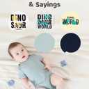 PATPAT Baby Bodysuits Supersoft Bamboo Viscose - Short Sleeve Boys and Girls - Newborn Infant Unisex Clothes Pack (6-9 Months, Dino Explorer)