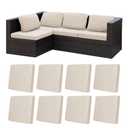 BIETYONE 8Pcs Stretch Patio Cushion Covers,Outdoor Couch Covers Replacement,Outdoor Couch & Sofa Slipcovers,for Patio Furniture Cushion Covers,Washable Reusable urniture Protector(Beige,8PCS)