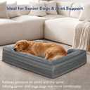 XL Orthopedic Dog Beds for Extra Large Dogs 44x32in, Waterproof Memory Foam Big Size Pet Bed with Sides, Comfort Thick Egg-Crate Foam, Dog Crate Pad & Couch Bed,Washable Cover & Non-Slip Bottom,Grey