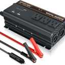 1000 watt Power Inverter for Vehicles 12V to 110V/120V Converter 2000 watt Peak with 3 AC Out, 3 USB,Type-C Charger,and Cigarette Lighter Ports for Smartphones Laptops Tablets