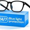 Gaoye Black Blue Light Glasses for Computer & Gaming - Anti UV Ray Lenses, Scratch-Resistant & Comfort Fit, Medium, Light Black 