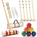 ropoda 35In Updated Six-Player Croquet Set with Wooden Mallets, Colored Balls, Sturdy Carrying Bag for Adults &Kids, Croquet Set Perfect for Lawn,Backyard,Park and More