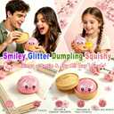 Glitter Dumpling Squishy,2026 New Shimmering Dumpling Squishy Mystery Box,Colorful Dumplings Stress Balls Fidget Sensory,Squeeze Toy for Stress Relief Stretchy Desk Toys(Glitter Pink)