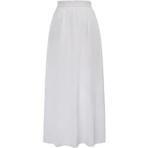 Kate Kasin Half Slips for Women Anti-Static Satin Underskirt Full Length Nude Skirt Lace Trim Short Slips for Under Dresses (Large, White)
