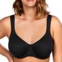 HSIA Bras for Women Minimizer Full Coverage, Plus Size T Shirt Unlined Underwire Smooth Bra, Seamless Cups Joan Ultimate Soft (Black), Size US 36D