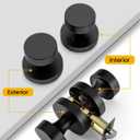 Goldenwarm Black Closet Door Knobs, Zinc Alloy Matte Black Passage Door Knobs, Interior Door Knobs for Hallway, Closets, Black Door Knobs Interior, Heavy Duty Round Ball (6 Pack)