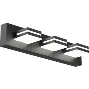 Modern Bathroom Light Fixture Over Mirror, 22" 3-Light Bathroom Vanity Light with Rotatable Heads, Adjustable 3000K/ 4000K/ 5000K, Hardwired, Energy-Efficient LED Vanity Lighting Fixture, Black