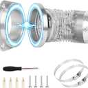 Magnetic Dryer Vent Connector Kit Dryer Vent Hose for Quick Connection and Disconnection Strong Magnet Self-Alignment Airtight Seal for Secure & Efficient Dryer Airflow Universal 3.3ft 4" Duct