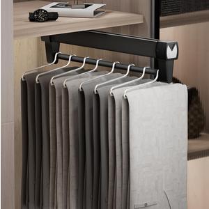 Adjustable Double-Rail Pull Out Clothes Hanger Rod with Thick Steel - Wardrobe Clothing Rail Hanger Rack Bar for Pants and Clothes (Double Track 20 inch)