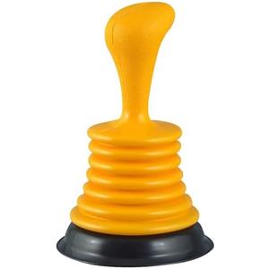 PlumbCraft 11-in. Mini Drain Plunger, Drain and Sink Plunger for Kitchen and Bathroom Drains, Drain Clog Remover with Handle, Bellows Plunger to Unclog Sink Drain, DIY Bathroom Sink Accessory